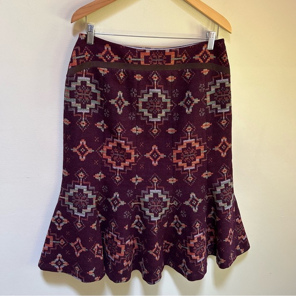 Pendleton ~ Wool Button Navajo Southwestern Vest AND Flare Midi Skirt in size 10 - Picture 7 of 13